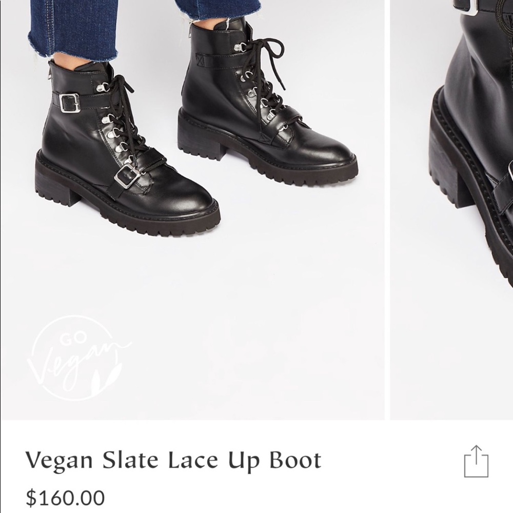 Combat boots, vegan leather